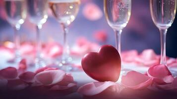 Valentine's Day scene with heart-shaped object and glowing highlights photo