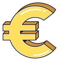 Stylized Euro Currency Symbol Illustration vector