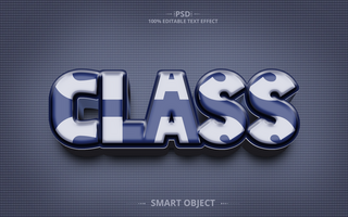 Class 3d effect design Editable Text Effect Design psd