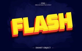Flash 3D text effect design psd