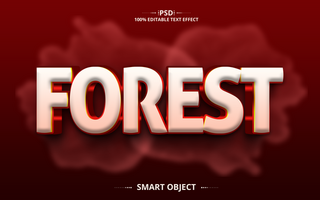 Forest 3D Editable Text Effect Design psd