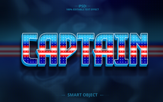 Captain Editable Text Effect Design psd