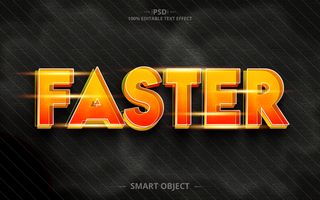 Faster 3D text effect design psd