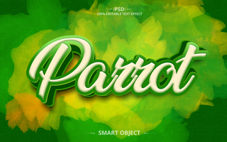 Parrot text Editable Text Effect Design psd