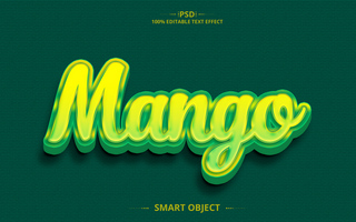 Mango creative 3D Editable Text Effect Design psd