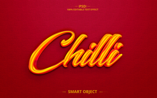 Chilli 3D text effect design psd