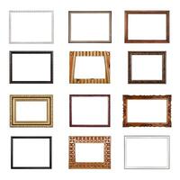 set picture frames isolated on white background photo