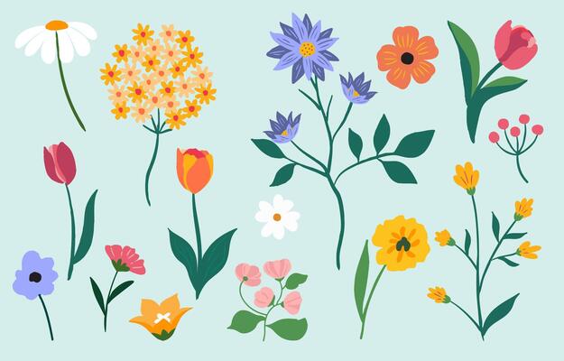 flower object element for spring holiday