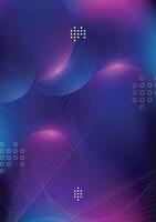 Electronoic Dance Music festival poster with neon purple and blue tones, dynamic wave patterns. Futuristic, Technology abstract background. vector