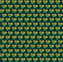 Seamless pattern with sunflowers on a dark green background vector