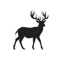 Silhouette of Deer Herd in Open Meadow vector