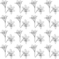 Two separate flowers. Seamless pattern. Doodle style. vector
