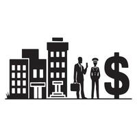 Business Deal in Urban Setting with Financial Gain vector