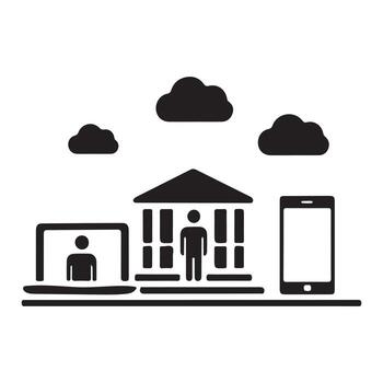 Remote access to a classic building using digital devices vector