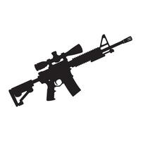 Silhouette of an Assault Rifle with Scope vector
