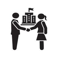 Business Deal and Partnership with Office Building vector