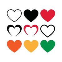 Collection of Heart Icons in Various Colors and Styles vector
