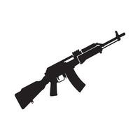Silhouette of an assault rifle, perfect for military design. vector