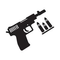 Simple Handgun with Ammunition vector