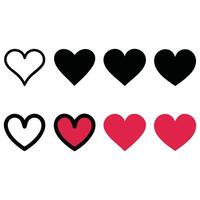 Heart Icons in Different Shades and Styles vector