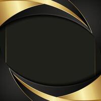 dark and gold abstract wave background design template vector
