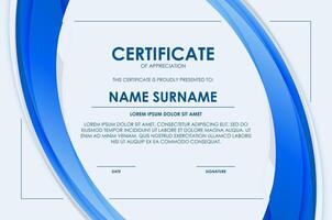 modern wave abstract design award certificate. vector