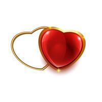 Heart-shaped pendant with a combination of gold and sparkle vector