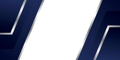 modern geometric background blue color with silver lines vector