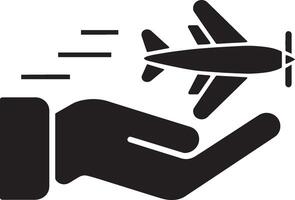 Sample Airplane With hand holding . vector