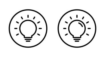 Light bulb outline icon on circle line. Lamp, idea, insight sign symbol vector