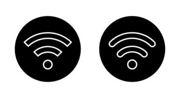 Wifi, wireless network outline icon on black circle vector
