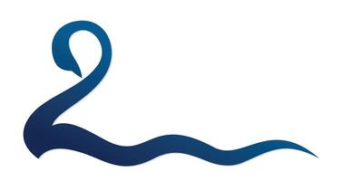 The symbol of blue swan with wave. vector
