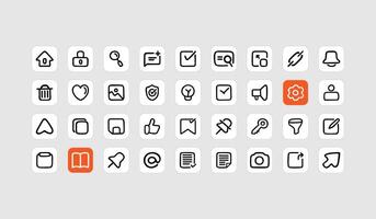 36 Collection Of Interface Icons with Handdrawn Style vector