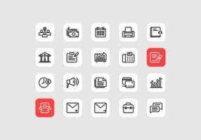 20 Collection of Business Icons with Line Style vector