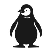 A whimsical penguin silhouette, captured mid-waddle, displayed on a crisp white background, bringing joy and charm to life. vector