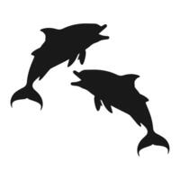 A minimalist dolphin silhouette with smooth curves, displayed on a white background, capturing the essence of marine life. vector