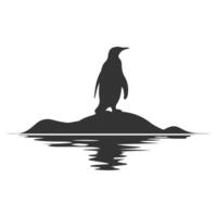 A striking penguin silhouette with a classic tuxedo shape, set against a crisp white background for a modern look. vector