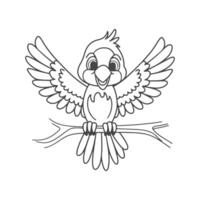 A sleek bird silhouette perched delicately, displayed on a clean white background, embodying simplicity and poise. vector