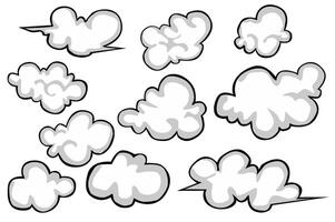 A Set Of Clouds With Various Shapes For Design Decoration vector