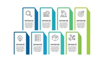 Infographic 8 Simple Options for Success. Presentation, Plan, Milestone, Timeline and Strategy. vector