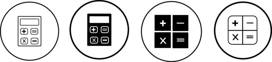calculator icon set for illustration and design graphic vector