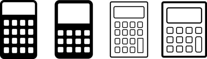 calculator line icon, calculator sign vector