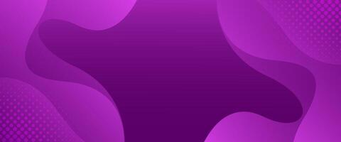Abstract purple fluid wave background with halftone. Modern dynamic wallpaper. Template banner background vector