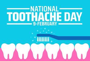 Toothache Day background banner or poster design template. observed every year in February. Holiday concept. Use to any Template, card, poster, placard. vector