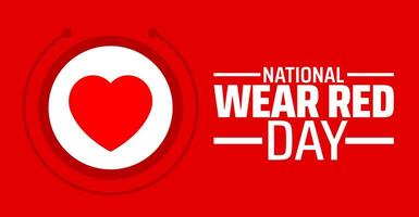 Wear Red Day background banner or poster design template. observed every year in February. Holiday concept. Use to any Template, card, poster, placard, template. vector