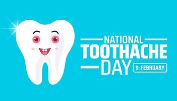 Toothache Day background banner or poster design template. observed every year in February with tooth design. vector