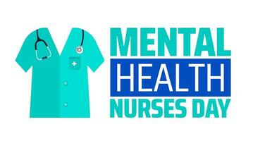 Mental Health Nurses Day background banner or poster design template. observed every year in February. vector