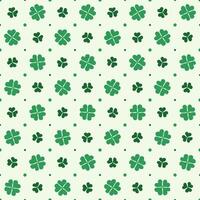 st patricks day green shamrock and clover leaves seamless pattern background vector