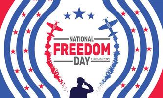 National Freedom Day is observed to honor the signing of the resolution that ended slavery in America. It is a reminder of the struggle for equality and the value of freedom for all citizens. vector