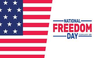 National Freedom Day is a day of reflection and celebration of freedom. It marks the signing of the resolution that paved the way for the 13th Amendment, symbolizing equality and human rights. vector